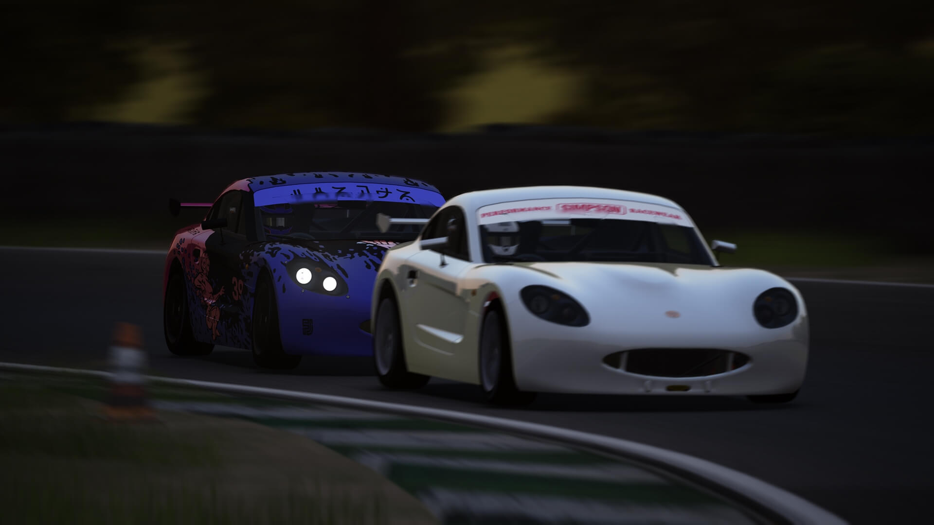 The Ginnetta racing around Croft Circuit